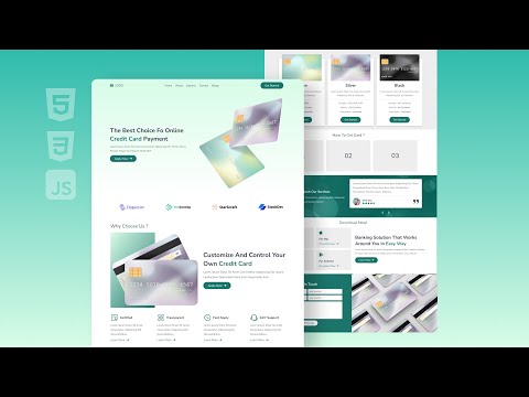 Responsive Credit Card Website Design Using HTML/CSS/JS