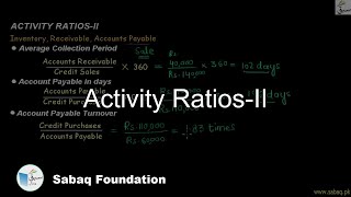 Activity Ratios-II