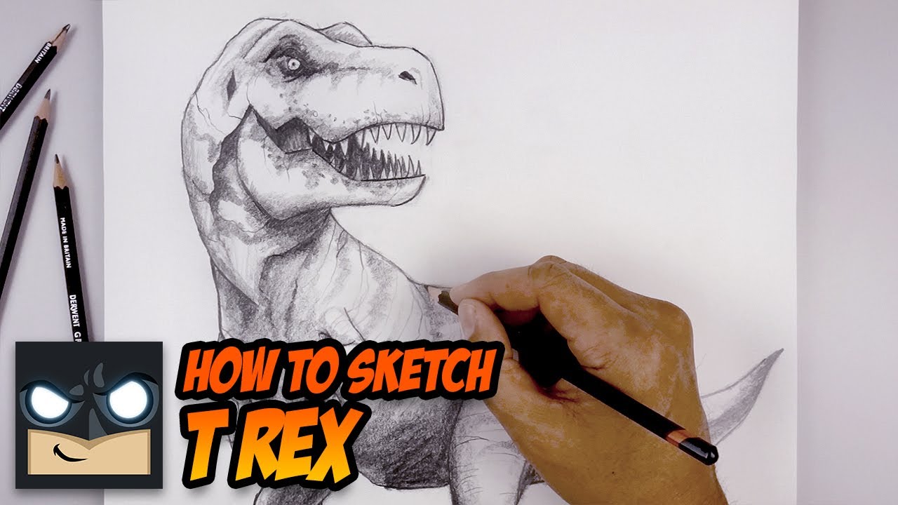 How To Draw T-Rex - Jurassic Sketch Tutorial