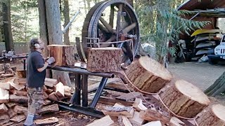 Dangerous Fastest Big Firewood Processing Machines Technology, Extreme Big Chainsaw Tree Felling