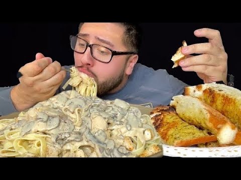 Massive Creamy FETTUCINI ALFREDO MUKBANG EATING SHOW