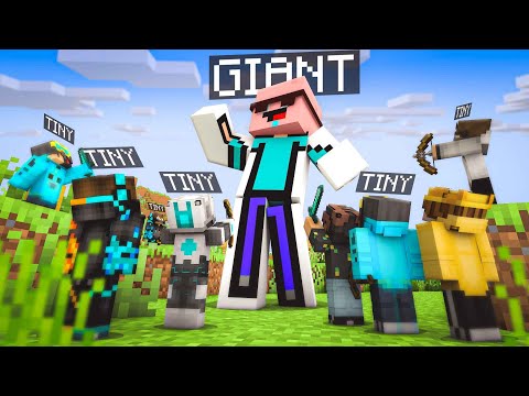 I Joined this GIANTS Vs TINY ONLY Minecraft Server