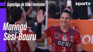 MARINGÁ 1 X 3 SESI-BAURU | MELHORES MOMENTOS | SUPERLIGA MASCULINA DE VÔLEI 2024/25 | sportv