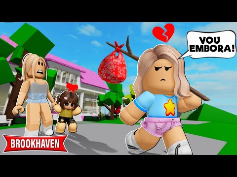 MINHA MÃE ADOTOU uma ÓRFÃ e FUGI de CASA | Historinhas Brookhaven Roblox