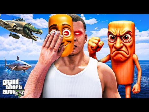 Franklin Wear Tung Tung Sahur Mask Got Ultimate Power and Against Shinchan in Gta 5