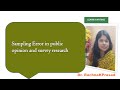 Understanding Sampling Errors and Methods