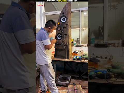 लकड़ी से बनाया अजीबों गजीब स्पीकर🔊|| Strange speaker made from wood only|| #shorts #trending