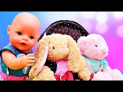 Spielspaß mit Baby Born. Wir ziehen den Teddybären an. Puppen Video für Kinder auf Deutsch