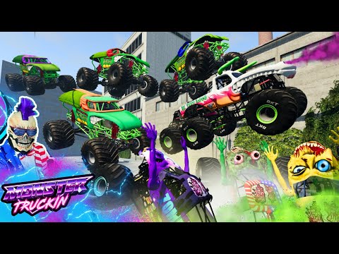 Monster Jam INSANE Racing, Freestyle and High Speed Jumps #70 | BeamNG Drive | Grave Digger