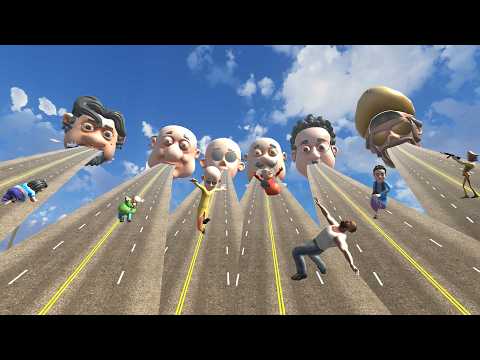 Franklin & Motu-Patlu Trapped In GIANT HEADS 😬 - Indian Bikes Driving3d