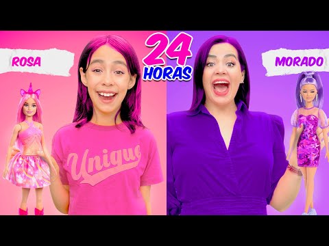 24 HORAS VIVIENDO DE UN SOLO COLOR 😨 ¿Quien ganó el desafío? *Inspiradas en mis Barbies Pop Reveal*