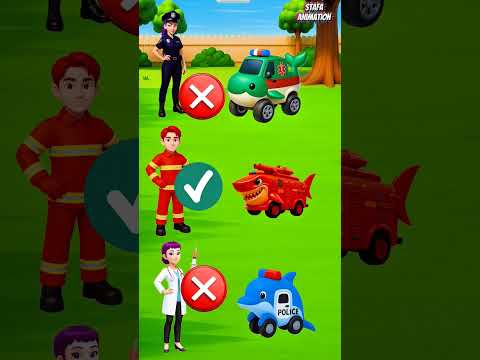 which is the correct the officer's car?🤔❎😅 #usa #3danimation #cartoon #kpopdemonhunter