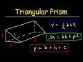 Calculating Volume and Surface Area of Triangular Prisms