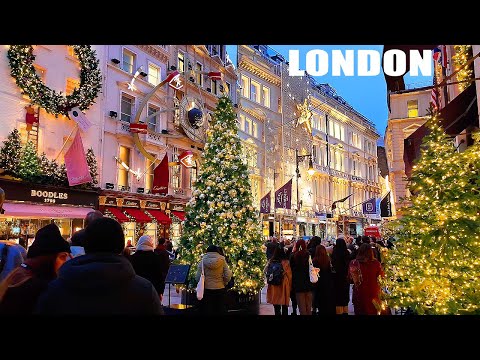 ✨🎅Luxury MAYFAIR Christmas Lights & Decorations 2024 | 🎄London's BEST Christmas Display🎁 [4K]