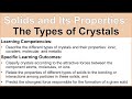 Properties and Structures of Crystals
