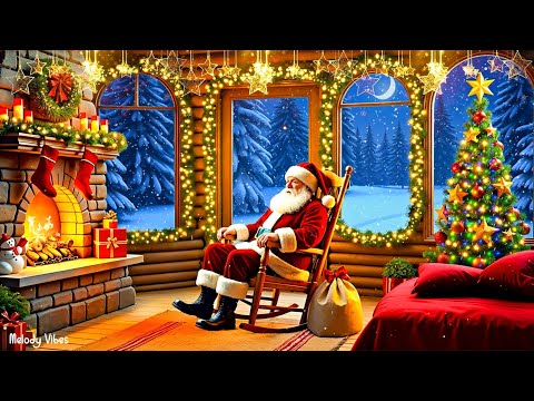 Beautiful Christmas Music 🎁🎄 Christmas Tree and Cozy Fireplace 🔥 Helps you Relax and Sleep Well