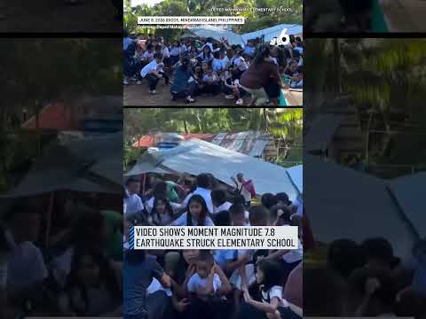 Video from an elementary school shows the moment magnitude 7.8 earthquake struck Philippines