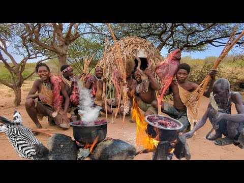 Discover Hadzabe tribe | Hadzabe boys successful hunt Baboon for Lunch