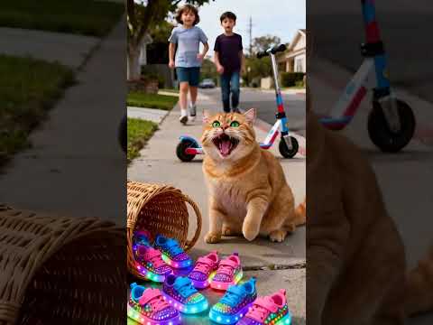 Cute cat , glowing LED light-up sneakers #cat #funny #cute #funnycats #pets