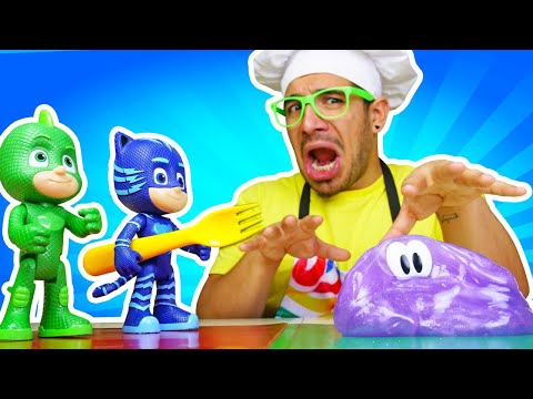 ¿Cómo los PJ Masks preparan un slime? Cocina para niños