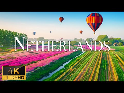 FLYING OVER NETHERLANDS (4K Video UHD) - Calming Piano Music With Stunning Beautiful Nature For TV