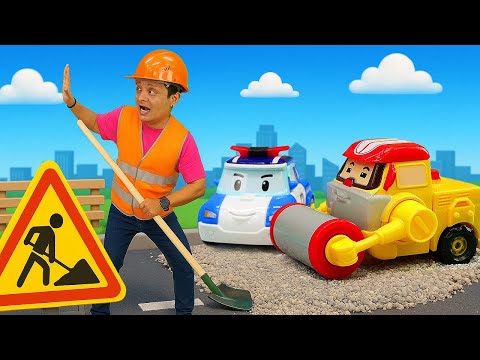 🛠️🚗 ¡El héroe repara la carretera con sus coches de servicio! | Juegos para niños