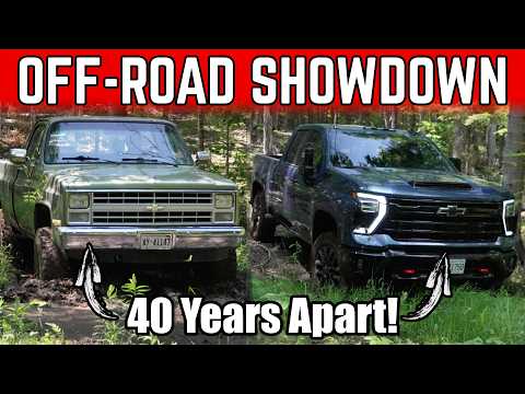 Are Old Trucks Really Best? 2025 Chevy Silverado 2500 Trail Boss vs 1985 Chevy K10 vs Mud & Ruts!