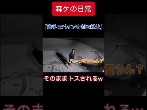 [森ケの日常]素手でパインを割る親父。　#short #森ケの日常