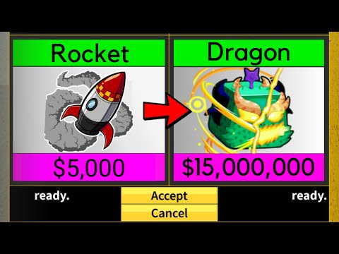 Trading Rocket to Dragon in Blox Fruits! 🐉 (Part 1)