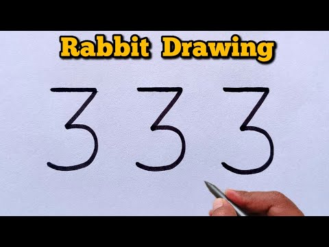 How to Draw a Rabbit from Number 333 | Easy and Cute Drawing Trick for beginners