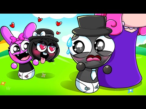 Incredibox Sprunki - BABY BLACK HAS A CRAZY FAN GIRL?!  | Cartoon Animation