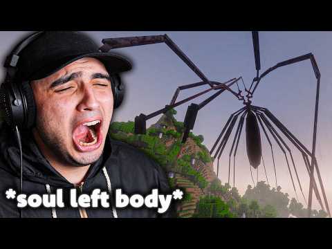 Playing a SPIDER Mod In Minecraft With Arachnophobia..