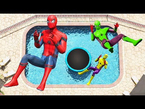 GTA 5 Rainbow Spiderman Water Fails (Ragdolls/Euphoria Physics) #38