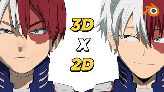 Blending 3D & 2D Anime style! | Todoroki - My Hero Academia