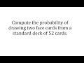 Probability and Face Cards