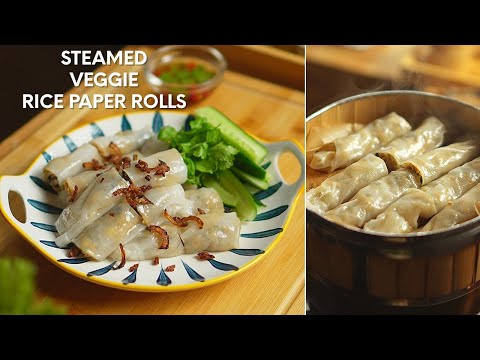 How to cook Steamed Veggie Rice Paper Rolls | Vegan and Vegetarian Steamed Rice Rolls