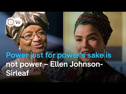 YouTube video thumbnail: “Leadership Is About Service, Not Status,” Ellen Johnson-Sirleaf Tells Aya Chebbi.
