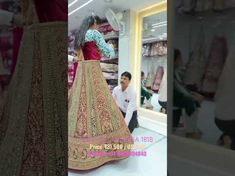 Beautiful Bridal Lehenge Draping customer #fashion #lehenga #lehengacholi #wedding #cholilehenga