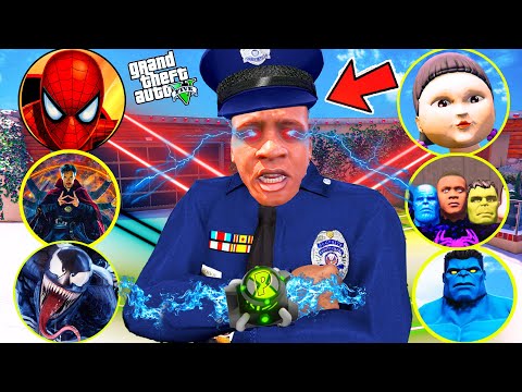 Franklin Trying Avengers New Watch To Become New Avenger With Squid Game Doll in GTA 5!