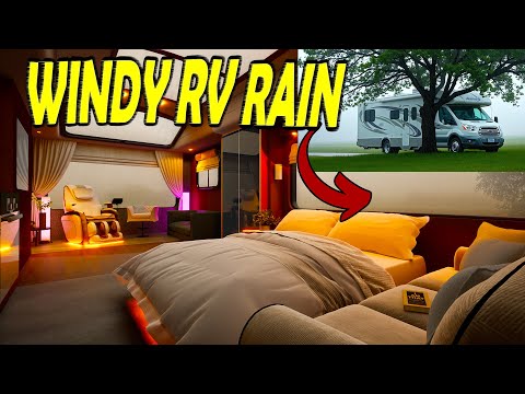 🎧 Windy Rainstorm Sounds on RV | Fall Asleep Fast with Relaxing Rain | Ambient Noise