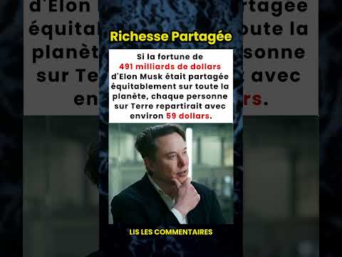 Combien chaque personne recevrait-elle si la fortune d'Elon Musk était partagée ? 💰🌍