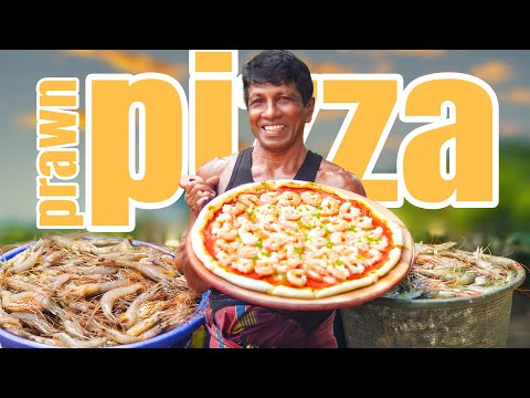 Jumbo Prawn Pizza | ලොකුම ලොකු ඉස්සෝ Pizza එකක් හදමු.