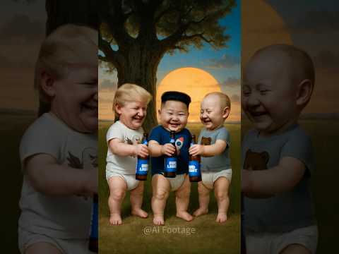 Who crashed first? Trump vs Kim vs Putin#shorts #funny #baby #trump #kim #putin #cute