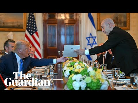 YouTube video thumbnail: Netanyahu Nominates Trump for Nobel Peace Prize, Touts 'Free Choice' of Gaza Relocation