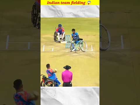 Indian team's tremendous fielding in the wheelchair match. #cricket #indvssl