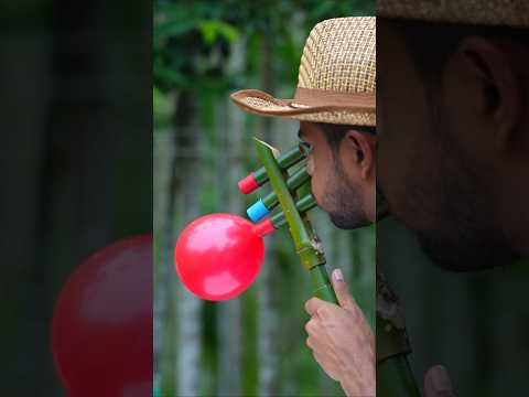 DIY Three balloone Slingshots with bamboo creations #bamboo Bambooart #Slingshots