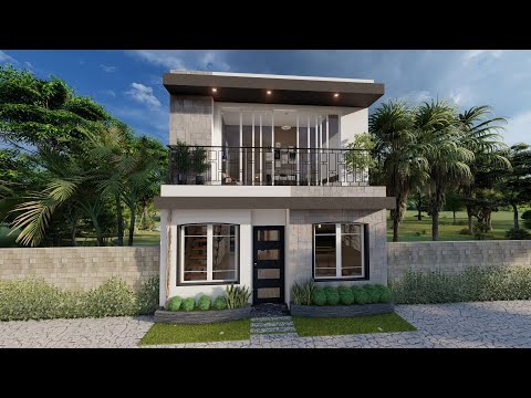 Plano de casa pequeña de 2 pisos | Fachadas de casas angostas