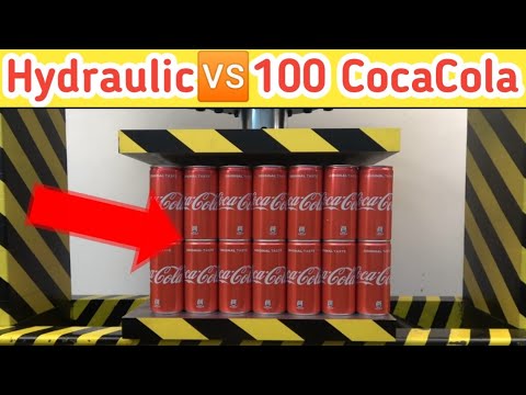 Hydraulic press vs 100 Coca cola can Experiment | Hydraulic press Experiments #shorts #youtubeshorts