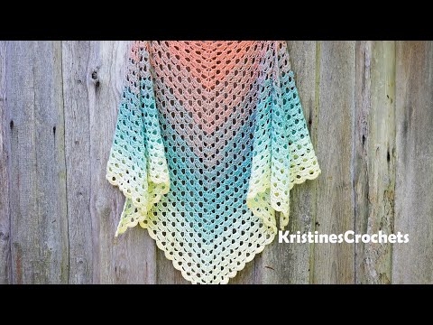 Simple & Elegant Crochet Triangle Shawl Tutorial