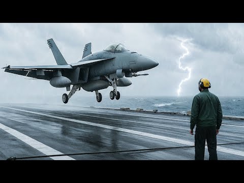 How do JETS land on a CARRIER in a STORM?